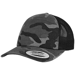 Camo trucker cap (6606C) - Dark Camo/Black, One size