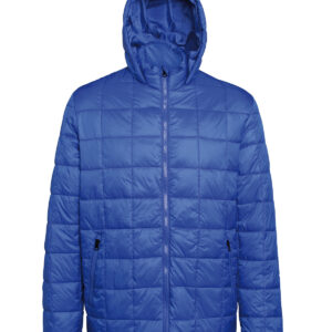Box quilt hooded jacket - Royal, XS