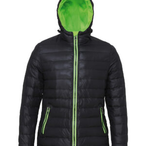 Women's padded jacket - Black/Lime, S