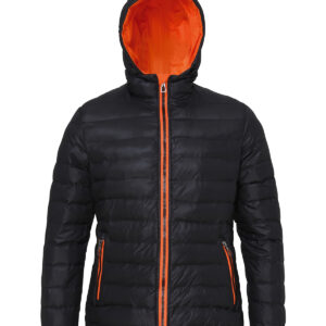 Women's padded jacket - Black/Orange, S