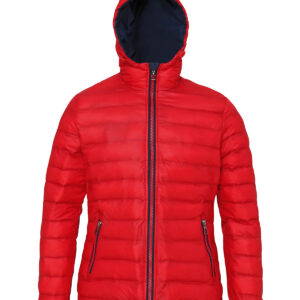 Women's padded jacket - Red/Navy, S