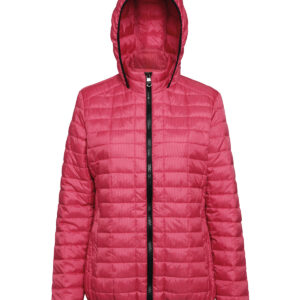 Women's honeycomb hooded jacket - Red, XS