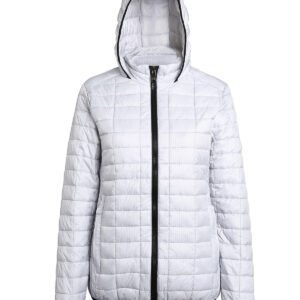 Women's honeycomb hooded jacket - White, XS