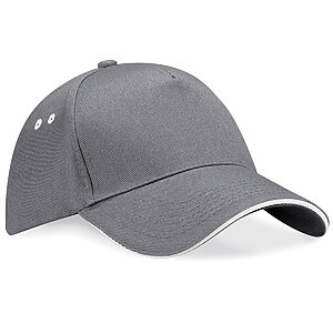 Ultimate 5-panel cap - sandwich peak - Graphite/Oyster Grey, One size