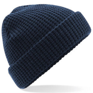 Classic waffle knit beanie - French Navy, One size