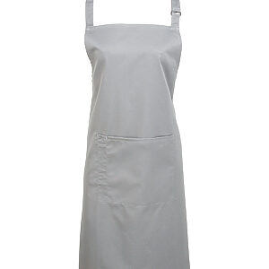 Colours bib apron with pocket - Silver, One size