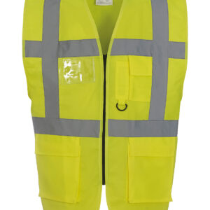 Multifunctional executive hi-vis waistcoat (HVW801) - Yellow, S