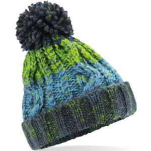 Junior corkscrew pom pom beanie - Electric Grey, Junior