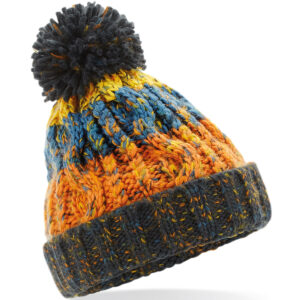 Junior corkscrew pom pom beanie - Retro Blues, Junior