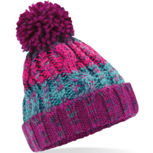 Junior corkscrew pom pom beanie - Winter Berries, Junior