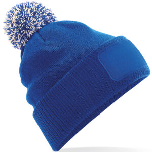 Snowstar® patch beanie - Bright Royal/Off White, One size