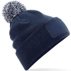 Snowstar® patch beanie - French Navy/Light Grey, One size