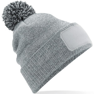 Snowstar® patch beanie - Heather Grey/Black, One size