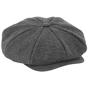 Heritage baker boy cap - Charcoal Herringbone, S/M