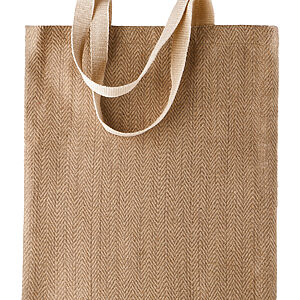 100% natural yarn dyed jute bag - Natural/Cappucino, One size
