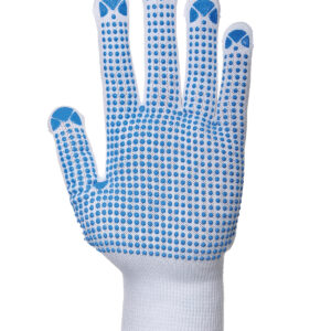 Nylon polka dot glove (A110) - Blue/White, M