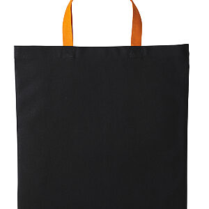 Varsity cotton shopper short handle - Black/Orange, One size