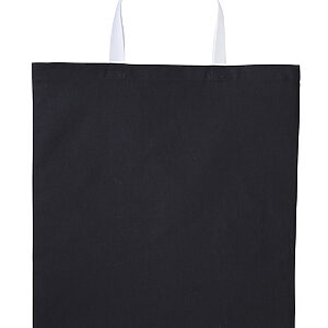 Varsity cotton shopper short handle - Black White, One size