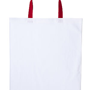 Varsity cotton shopper short handle - White/Red, One size