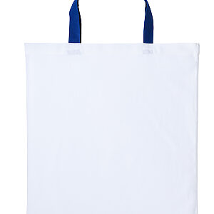 Varsity cotton shopper short handle - White/Royal, One size