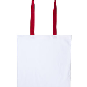Varsity cotton shopper long handle - White/Red, One size