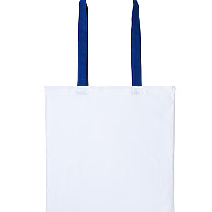 Varsity cotton shopper long handle - White/Royal, One size