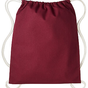 Gymsac with cords - Burgundy/Natural, One size