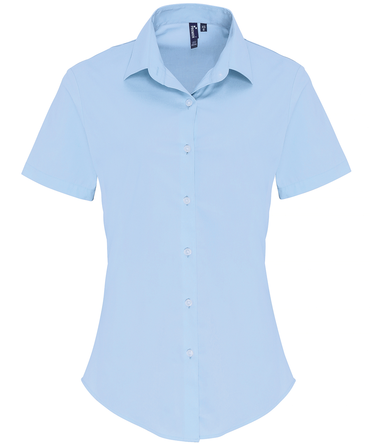 Women's stretch fit cotton poplin short sleeve blouse - Image 2