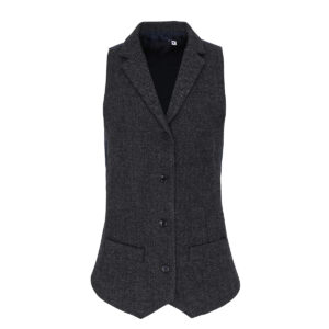 Women's herringbone waistcoat - Charcoal, XS