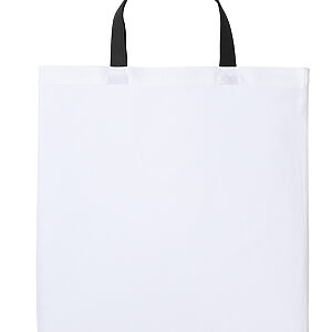 Varsity cotton shopper short handle - White/Black, One size