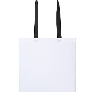 Varsity cotton shopper long handle - White/Black, One size