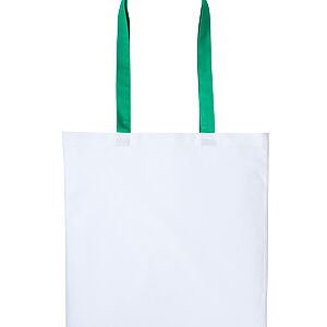 Varsity cotton shopper long handle - White/Kelly Green, One size