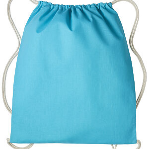 Gymsac with cords - Turquoise/Natural, One size