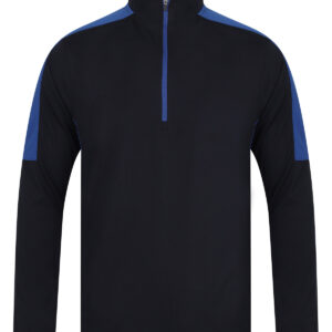¼ zip mid-layer with contrast panelling - Navy/Royal, XS