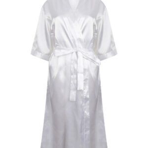 Women's satin robe - White, XS/S