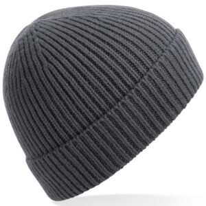 Engineered knit ribbed beanie - Graphite* Grey, One size