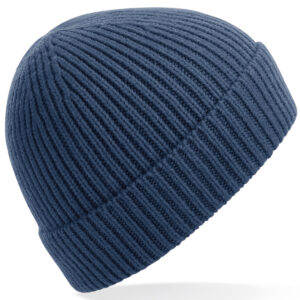 Engineered knit ribbed beanie - Steel Blue, One size