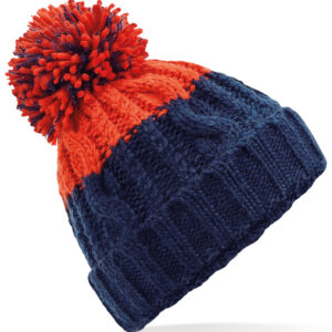 Apres beanie - Oxford Navy/Fire Red, One size