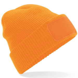 Thinsulate™ patch beanie - Fluorescent Orange, One size