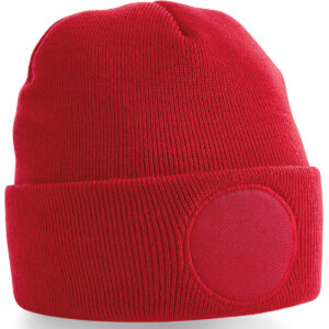 Circular patch beanie - Classic Red, One size
