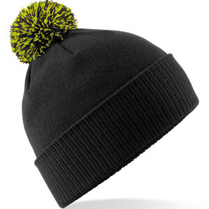 Snowstar® beanie - Black/Lime Green, One size