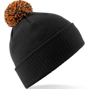 Snowstar® beanie - Black/Orange, One size