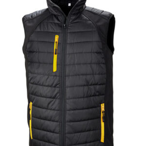 Compass padded softshell gilet - Black/Yellow, XS