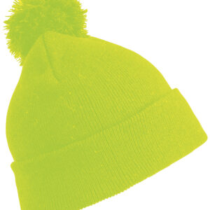 Junior pom pom beanie - Flo Yellow, One size
