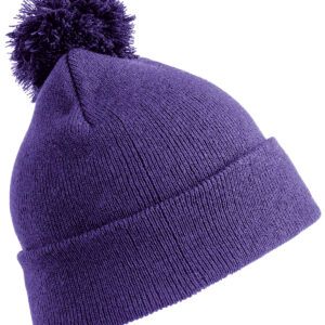Junior pom pom beanie - Purple, One size