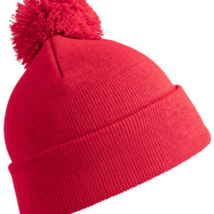 Junior pom pom beanie - Red, One size