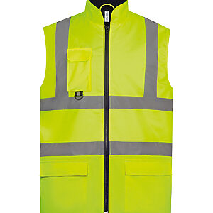 Hi-vis padded bodywarmer (HV005) - Yellow, S