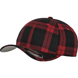 Flexfit tartan plaid (6197) - Black/Red, S/M