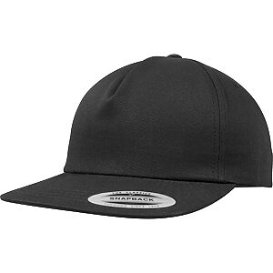 Unstructured 5-panel snapback (6502) - Black, One size