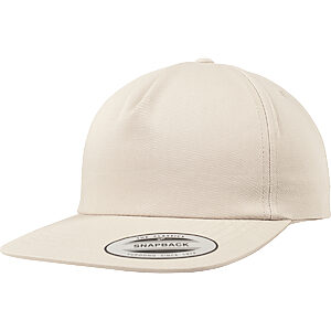 Unstructured 5-panel snapback (6502) - Khaki, One size